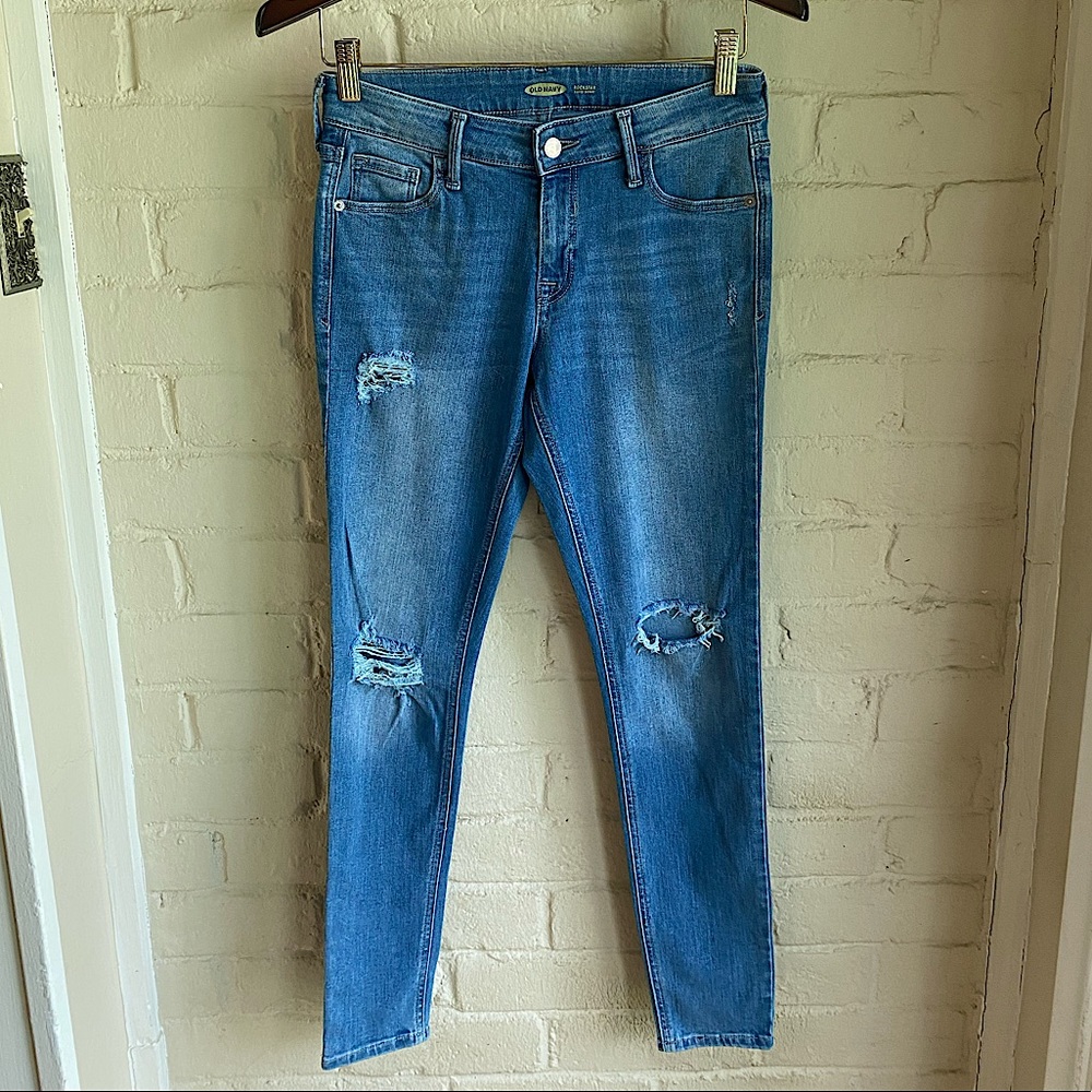 Old Navy distressed size 2 rockstar style super skinny jeans denim
